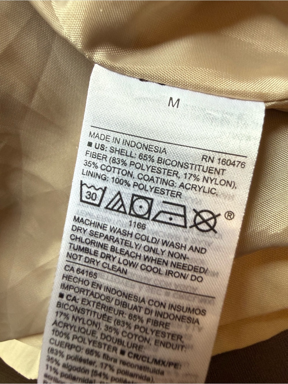 Old Navy Tan Double-Breasted Trench Coat with Waist Tie - Picture 3 of 3